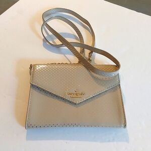 Kate Spade Gray & Silver Polka Dot Mini Crossbody Bag Silver Chain Sz. Mini Bag